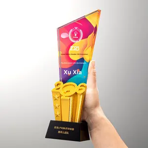 Trophée en résine cristalline Année du Cheval, thème Protection <span class=keywords><strong>des</strong></span> Consommateurs, pour Employé Exceptionnel, Réunion Annuelle, Champion d'Équipe - Product Image 4