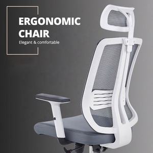 Ergonomisch Gestroomlijnd Met Nekkussen Wit Zwart Verwijderbare Bureaustoel - Product Image 4