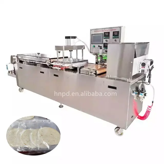 Máquina de pan turca de bajo coste, línea de producción Lavash, máquina plana para hacer pan a la venta