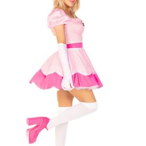 Disfraz de Princesa Rosa para Mujer 2025, Disfraz de Halloween para Adultos Inspirado en Videojuegos, Lindo Vestido de Princesa Rosa - Product Image 2