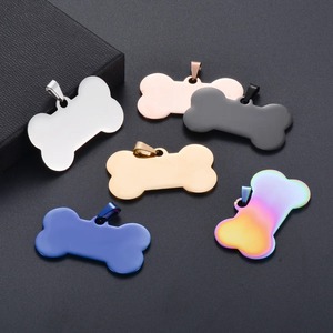 Breloques vierges en acier inoxydable en forme d'os pour colliers de chiens et de chats, fabrication de bijoux, 6 couleurs, vente en gros - Product Image 6