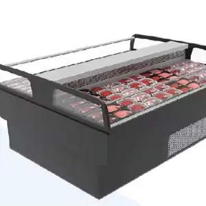 Equipamento de refrigeração comercial de alta qualidade para carne e frutas, máquina completa de armário dupla face