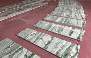 Marbre vert Victoria naturel <span class=keywords><strong>de</strong></span> luxe moderne, escaliers sur mesure, plans <span class=keywords><strong>de</strong></span> travail pour salle à manger et salle <span class=keywords><strong>de</strong></span> bain, murs en cascade, jade vert nuageux - Product Image 3