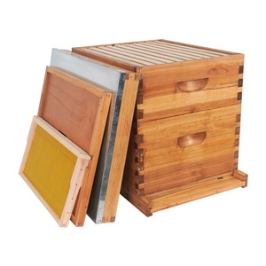 New 10 Frame Medium Wooden Super <b>Bee</b> Hive Box Langstroth Honey Beehive Dipped in 100% Beeswax - Product Image 2