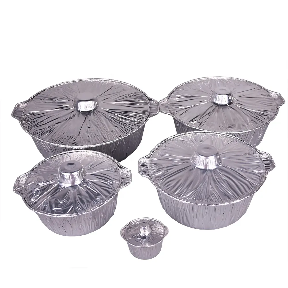 Eco amigable recipientes desechables de aluminio de la olla de cocina