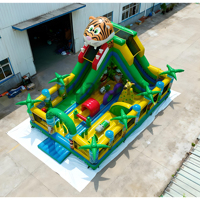 Castillo Inflable Comercial de PVC con Tobogán, Diseño de Animales, Tigre, para Exteriores, Parque Infantil, Casa de Brinco para Fiestas Infantiles