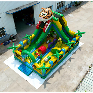 PVC thương mại hupfburg ngoài trời Combo động vật theo chủ đề hổ <span class=keywords><strong>Inflatable</strong></span> nhảy lâu đài sân chơi nhà bị trả lại cho trẻ em bên - Product Image 1