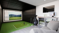 Simulateur de golf intérieur moderne américain, panneau mural 3D en tissu simili cuir avec mousse PU, carrelage mural acoustique, mousse PE imperméable