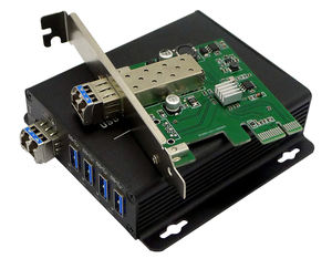 <span class=keywords><strong>Hub</strong></span> USB 3.0/2.0/1.1 PCI-E vers 4 ports, extension fibre optique jusqu'à 250 mètres sur SMF/MMF, compatible en arrière-plan avec USB 2.0/1.1 - Product Image 2