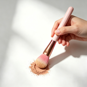 Juego de 10 Brochas de Maquillaje con Mango Rosa, Cerdas Coloridas en Degradado, Brochas Cosméticas Sintéticas Suaves con Bolsa de Maquillaje Portátil - Product Image 3
