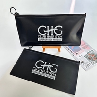 Sacs en PVC à fermeture éclair noirs personnalisés, épais et durables, petite pochette cosmétique, sac d'emballage en plastique pour outils de maquillage, pour gloss à lèvres