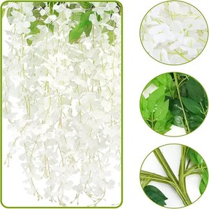 Flores Colgantes de Glicinia de Seda Hechas a Mano de Alta Calidad, Color Personalizado, Guirnalda de Enredaderas Artificiales <span class=keywords><strong>para</strong></span> el Día de San Valentín, Directo de Fábrica LUYI - Product Image 3