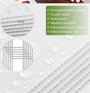 Usine personnalisée <span class=keywords><strong>en</strong></span> <span class=keywords><strong>gros</strong></span> lettre <span class=keywords><strong>en</strong></span> plastique ondulé sac <span class=keywords><strong>Coroplast</strong></span> vierge 24x18 panneaux de vente de cour réfléchissants publicité avec piquets - Product Image 2