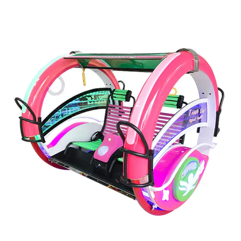 Happy Entertainment 360 Degree Double Players Riding Arcade Game Machine Outdoor Children Rolling Car For Sale