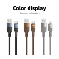 Kabel Data Pengisian Cepat USB ke Type C 6A Nylon Braided, Kabel Charger Anti Putus untuk Samsung, Xiaomi, Pixel, dan Ponsel Android