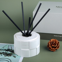 Diffuseur à roseaux de luxe pour la maison, avec logo personnalisé, en plâtre géométrique chic, pour huiles essentielles d'aromathérapie et parfums