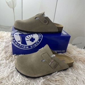 Chaussons en cuir véritable à bout fermé et sandales rétro en liège à semelle épaisse unisexe, chaussures d'été et de printemps en stock - Product Image 2