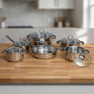 Stainless Steel Cookware Sets 12 Pieces - Product Image 1