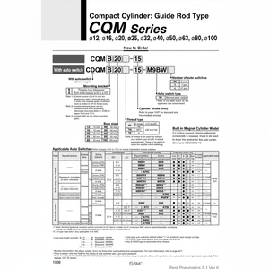 Cylindre compact SMC Pneumatics CDQMA80-10 pièce pneumatique de haute qualité - Product Image 1