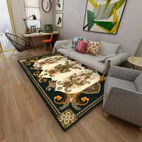 Tapis de salon en velours cristal polyester à poils ras, fin, style pastoral, fabriqué à la machine, lavable, antidérapant, résistant aux taches