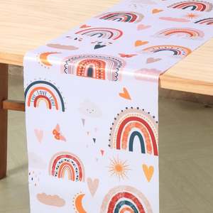 Camino de mesa de fruta fresca-Vibrante y animado Oasis tropical Patrón de fruta Camino de mesa Tributo Satén Suministros de decoración para fiestas - Product Image 4