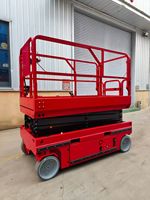 Plateforme élévatrice à ciseaux automotrice avec garde-corps de sécurité, plateforme de travail mobile pour travaux de construction