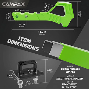CAMPAX 20T Scorpion Tail Recovery Hook 2 Inch Receiver Forged Alloy Steel Heavy Duty 88,000 Lbs Breaking Strength for Jeep Truck - Product Image 2