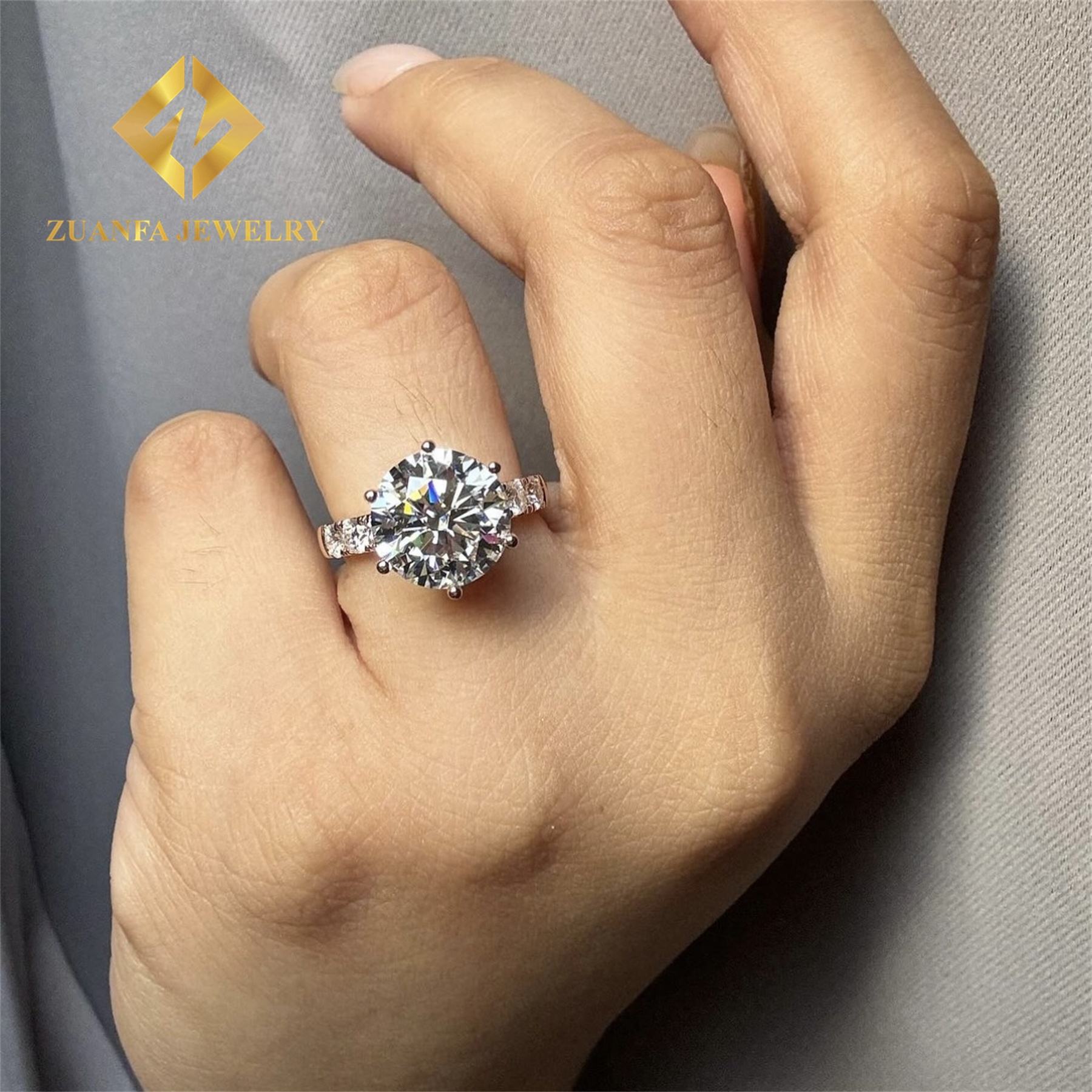 10k Yellow gold with 3ct round ring