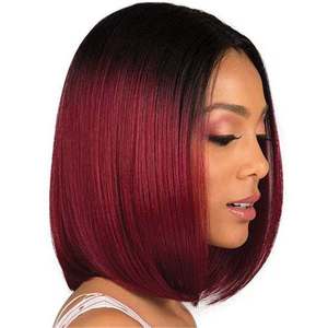 Peluca corta de color negro con degradado para mujer, pelo corto recto estilo Bobo con tinte de punto medio, producto novedoso para comercio exterior - Product Image 4