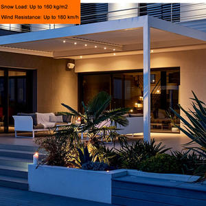 Gazebo da Giardino con Persiane Impermeabili, <span class=keywords><strong>Pergola</strong></span> in Alluminio con <span class=keywords><strong>Tetto</strong></span> Retrattile per Esterni - Product Image 4