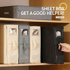 Nouveaux organiseurs de draps en tissu non tissé, organiseurs de placard et cubes de rangement pliables pour draps avec housse - Product Image 2