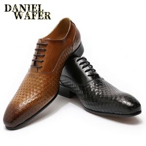 Genuine Leather Black Lace up Formal Oxford <b>Shoes</b> - Product Image 5