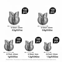 100 pièces 0,5g-1,5g Plombs à bec de canard ouverts anti-chute, accessoires de lest pour la pêche en eau calme et la pêche en radeau