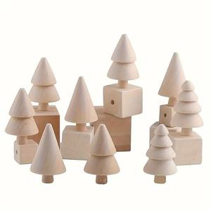 Log di colore bianco creativo embrione di legno <span class=keywords><strong>albero</strong></span> di natale di legno naturale da te in legno <span class=keywords><strong>albero</strong></span> di Natale per bambini disegno di Graffiti giocattolo - Product Image 5
