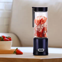 Nieuwe patroon hoge kwaliteit USB oplaadbare mini draagbare fruitpersfles voor sport, outdoor, reizen, elektrische sapcentrifuge