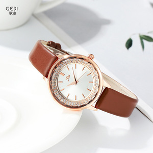 Reloj de Lujo para Mujer, Estilo Nicho, Correa de Cuero, Reloj de Cuarzo - Product Image 1