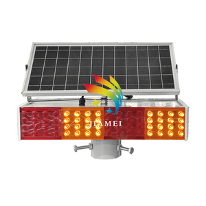 Feux de circulation solaires rouges et bleus double face personnalisés feux stroboscopiques à LED de sécurité routière feux d'avertissement solaires - Product Image 1