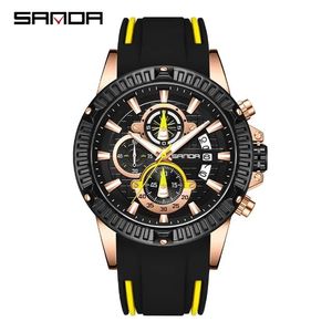 สายซิลิโคน นาฬิกาควอตซ์ผู้ชาย Sanda 5511 ขายดี นาฬิกาข้อมือแฟชั่นผู้ชาย สไตล์ธุรกิจ หรูหรา นาฬิกาสปอร์ต เรืองแสง กันน้ำ 3BAR - Product Image 1