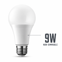 Ampoule LED YONGZE A19, culot E27/B22, 9W, usage résidentiel, économie d'énergie, protection des yeux, trois températures de couleur, ampoule en aluminium