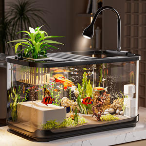 Acuario rectangular de plástico transparente Zy01, tanque grande de escritorio para tortugas y peces con diseño ecológico. - Product Image 3