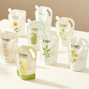 Bolsa de Embalaje de Jabón Cosmético Personalizada de 100 ml, Bolsa con Boquilla Impresa de Aluminio Recargable y Biodegradable para Jabón - Product Image 4