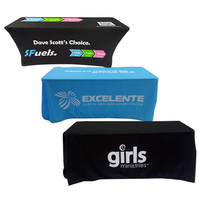 Nappe personnalisée en polyester durable avec impression par transfert thermique, 6 pieds, housses de table avec logo personnalisé pour salons professionnels