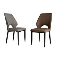 Nouvelle Chaise de Salle à Manger Multifonctionnelle en Métal, Design Moderne et Simple pour la Maison, Tabouret de Restaurant/Café avec Dossier et Mousse Haute Élasticité