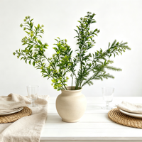Plantes vertes artificielles pour mariage, rotin en plastique, style naturel, décorations de mariage sur le thème de la forêt, matériaux floraux pour hôtels