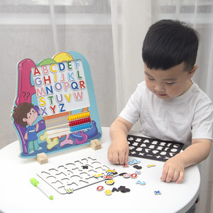 Tablero de dibujo educativo para niños, juguetes de letras del alfabeto Montessori para niños pequeños, juego de conteo de aprendizaje temprano, rompecabezas creativo de madera - Product Image 4