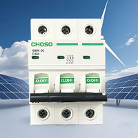 Mini Interruptor Automático para Sistema Solar Fotovoltaico 1P DC 32A 63A Material PA66 500Vdc 1000V Voltaje Nominal Protección LSI 6kA Riel