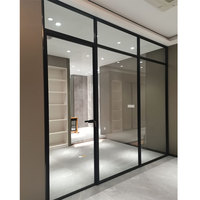 Panneau de séparation mural en verre, partition de bureau mobile étanche, avec séparation de porte pivotant, diviseur de pièce pour bureau