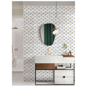 <span class=keywords><strong>Mosaico</strong></span> in marmo bianco Cararra moderno 300x240mm irregolare in <span class=keywords><strong>pietra</strong></span> <span class=keywords><strong>naturale</strong></span> per pareti esterne bagno camera decorazioni esterne - Product Image 4