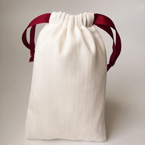 Custom Logo Small Canvas Dust Bag Herringbone Cotton Purse for <b>Jewelry</b> for <b>Packaging</b> and Gift Giving - Product Image 5