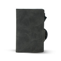 HOT CRAMPON DISKON! Dompet Kartu Tipis Anti RFID dengan Cetak Laser Fashion, Tombol Otomatis, dan Penjepit Kartu Kredit